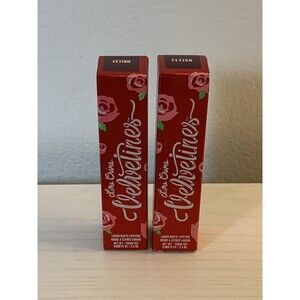 2X LIME CRIME Matte Velvetines Liquid Lipstick FETISH Deep Plum Purple NIB NEW